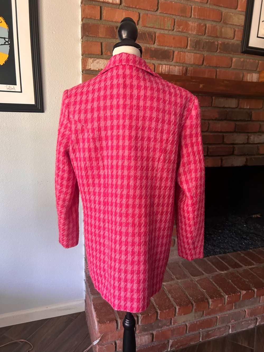 NWOT Buddy Love Avery Oversized Houndstooth Blazer in Pink Sz M - Picture 7 of 10